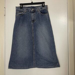 Vintage Calvin Klein Bias cut A line denim midi skirt size 30